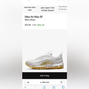 Airmax 97 White/Summit White/Lemon Wash/Black